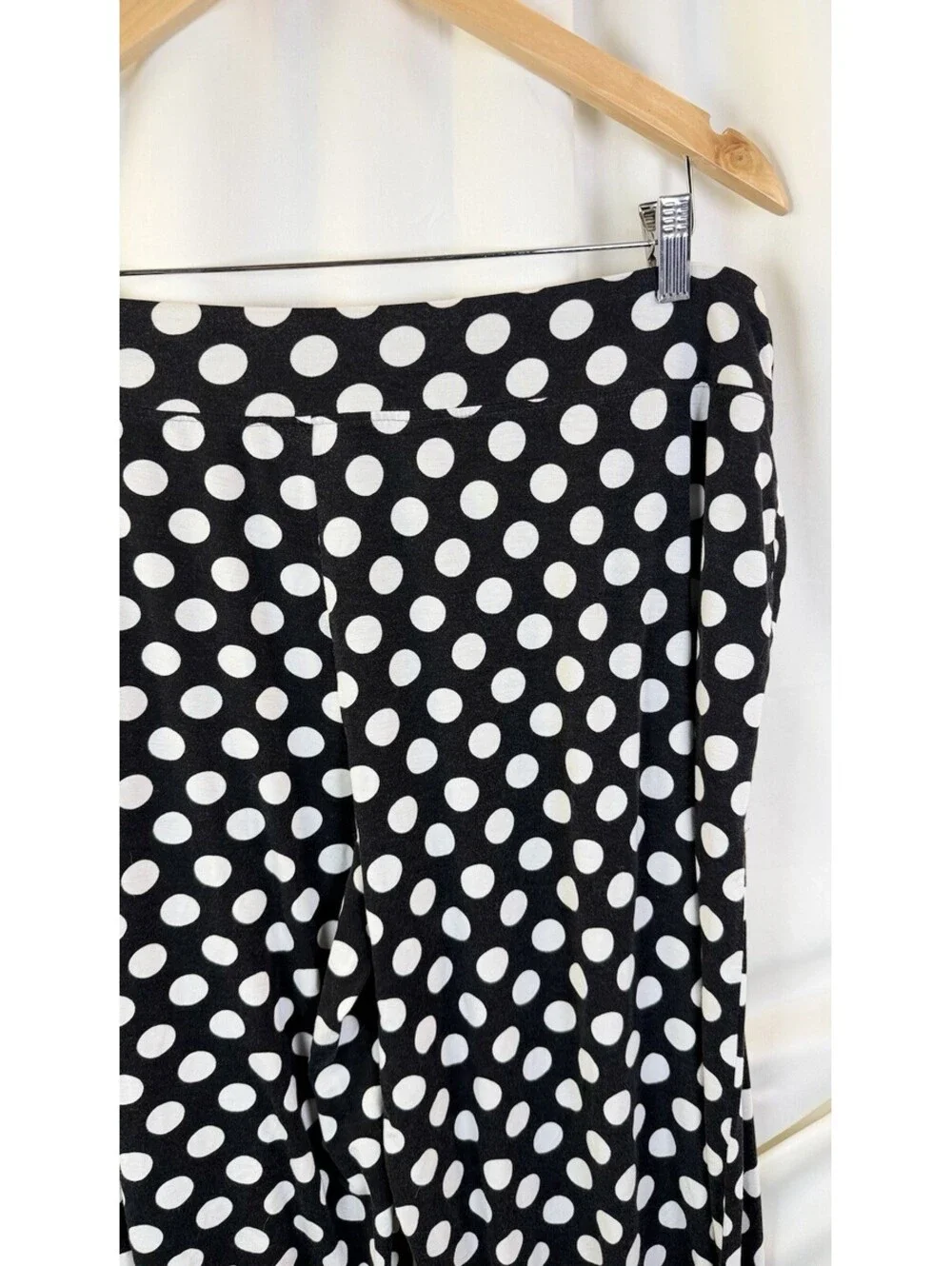 Soma Pajama Pants Womens Medium Black Polka Dot Rayon Blend Lounge Pockets